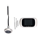 AstraLoom Digital Doorbell Camera 2.8inch LCD Viewer Infrared Night Vision Security Camera Wide Angle View Built in Memory for Home Office Security ABS Material Lightweight Compact Design (Gold)