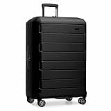 Traveler's Choice Pagosa Hardshell Expandable Luggage with Spinner Wheels, Black, 30-Inch Large