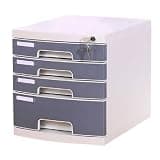NUHSLF Office File Cabinet Plastic Document Nizer with Lock Multi-Drawer Desktop Storage Unit File Storage Solution for Home Office Desk Document Nizer Stylish and Secure. (One Color-4-Layers)