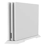 Chenkxin Vertical Stand for PS4 Pro, Built-in Cooling Vents and Non-Slip Feet Steady Base Mount Holder for PlayStation 4 Pro Console, White
