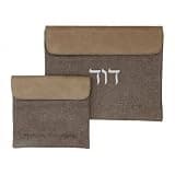 Personalized Embroidery Tallit and Tefillin Bag Set, Custom Name, with Zipper. Jewish Shawl With Plastic Protection Cover (Camel, Custom)
