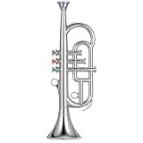 Lewtemi Silver Three-Valve Trumpet Musical Instruments Toy for Kid Toddler Fake Plastic Preschool Music Toy Gift Portable Wind Instrument Early Educational Teaching Songs Gifts for Toddlers Children
