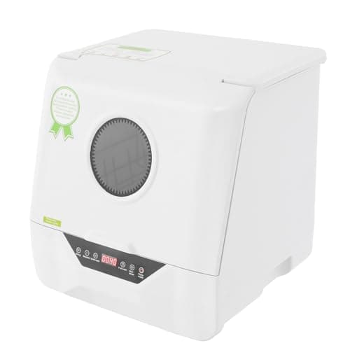 Portable Countertop Dishwasher with 4 Programs, Mini Dishwasher with Inlet/Drain Hose & LED Display, Max Water Consumption 1.59gal, Low Noise 55dB, Suitable for 2-5 People
