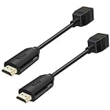 HDMI Over Ethernet Cat5e / Cat6 RJ45 Ethernet Cable, Male to Female HDMI to RJ45 Ethernet Network Converter 2 Ports up to 196ft/60m Transmitter Receiver Power On Support Full 1080p from Displays