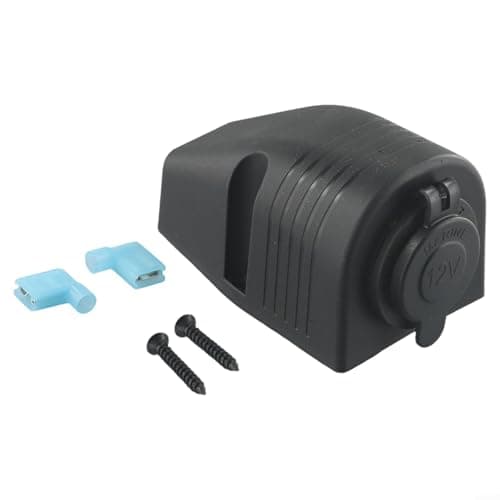 12V 24V Socket for surface Mount Power Outlet for Car Boat Marine, Black Plastic Dashboard Accessory with Short Circuit Protection, 0.83 Inch Inner Diameter