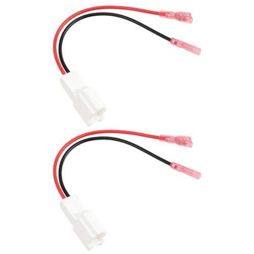 Micro Traders 2 Pcs Car Speaker Horn 2 Pin Plug Tail Line Adapter Compatible with Fiat 500 Compatible with Alfa Romeo 147 159