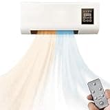 Wall Mounted Fan Heater and Air Conditioner with Remote Control, Timer, Heating Function for Home, Office, Bedroom, Living Room
