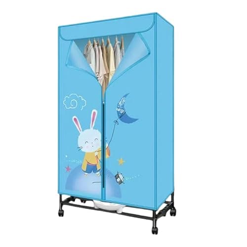 USZWBY Foldable Clothes Dryer,Portable Clothes Dryer,1500W Household Small Energy Saving Quick Drying Clothes Drying Cabinet,Air Dryer Drying Clothes Foldable,Suitable(Light Blue)
