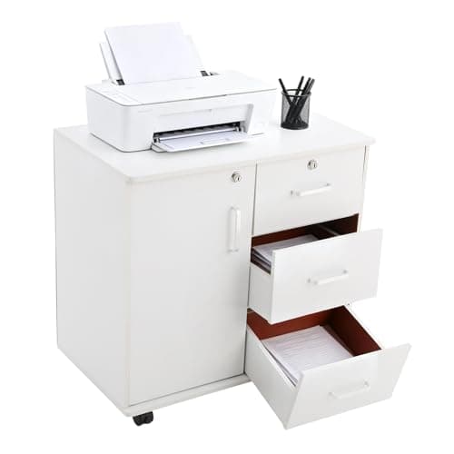 Aidkopnfdq 3 Drawer Mobile File Cabinet with Lock,Metal Mobile Filing Cabinets with Lock, Rolling Small Metal Cabinets Under Desk for Home Office, Assembled