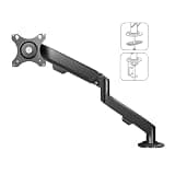 Monitor Arm Single Monitor Mount, Single Monitor Arm Desk Mount, Fully Adjustable Gas Spring Monitor Arm Fits 17-30" Flat/Curved Monitors Within 19.8 Lbs Monit