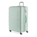 SwissGear 7366 Signature Hardside Expandable Luggage with Spinner Wheels, TSA Lock, Clearly Aqua, Checked-Large 27-Inch