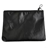 Fire Resistant Document Bag For Home Security, Waterproof Silica Glass Fabric Pouch With Zipper Closure For Passports Contracts Files Safety Storage, Black Color, 27x16cm Size(34 * 25CM)