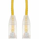 AddOn ADD-7FSLCAT6-YW 7 ft. CAT 6 28 AWG Slim PVC Snaggles Clear Ethernet Cable, Yellow