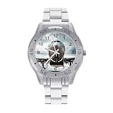 NTVOWPZO Three-Hand Analog Stainless Steel Watches for Men Easy Reader