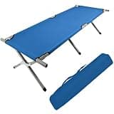 HOMSUPPLIE'S Folding Camping Cot,Outdoor Portable Camp Bed, Sleeping Cots with Carry Bag (Blue)