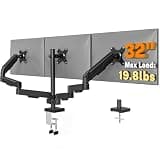 5Rcom Triple Monitor Mount Stand for 17-34 inch Computer Screens, Full Motion Monitor Dual Monitor Arms, Dual Monitor Arms Hold up to 22lbs, Gas Spring Monitor Stand, 75/100mm VESA Mount