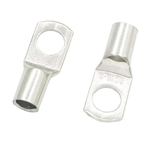 DLAHPJPT Automotive Electrical connectors 10PCS SC16-6 16-8 16-10 16-12 Copper Cable Lug Kit Bolt Tinned Cable lugs Terminals Copper Nose Wire Connector(SC16-8)