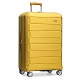 Traveler's Choice Pagosa Hardshell Expandable Luggage with Spinner Wheels, Yellow, 30-Inch Large