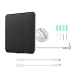 5W Solar Panel, Monocrystalline Silicon Supply with Cable, 5V DC Output, Weatherproof Outdoor Charging Kit(White)