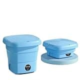 Portable Washing Machine, Portable Travel Mini Washing Machine With Spin Dry Folding Handheld For Clothes Underwear Socks Dehydration Dorm Apartment,for Apartments,RV,Camping(Blue)