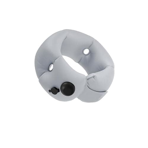 Inflatable Travel Neck Pillow for Airplanes, Ergonomic 360° Support U-Shaped Pillow with Built-in Press Pump & Breathable Holes, Portable Lightweight Neck Support for Flight, Car, Office