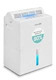SereneLife 91 OZ Dehumidifier For Home | Covers 1200 SQ FT For Basements, Bedrooms, Bathrooms & Offices | Includes Removable Natural Dehumidifier For Closet | Set Timer, Sleep Mode & Humidity | White