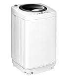 Byroce 8 lbs Full Automatic Portable Washing Machine, Top Load Compact Laundry Washer with Built-in Drain Pump, Aluminum Motor, 110V for Apartment RV Dorm, White