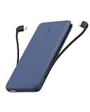 Belkin Portable Charger Power Bank for iPhone/Android (10,000mAh), 23W Battery Pack with Integrated USB-C, Lightning Cables, Pass-Through Capability, Charge 2 Devices at Once, Phone Charger Power Bank