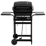 Feasto 2 Burner Propane Gas Grill with 26,500 BTUs Output, Porcelain-Enamel Main Body and Lid, Propane BBQ Grill with Warming Rack & Side Tables for Patio, Backyard, Poolside Gatherings
