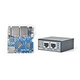 FriendlyElec NanoPi R3S Mini Router OpenWRT, 2GB LPDDR4X RAM 32GB eMMC, with Dual-Gbps Ethernet for Smart Home Office Gateway IoT NAS Applications, Support Debian Ubuntu OS (2+32GB with Metal Case)