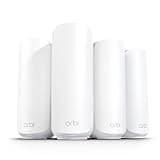 NETGEAR Orbi 370 Series Dual-Band WiFi 7 Mesh System for Home (RBE374) - Wireless Router (no Modem) + 3 Extenders, Security Features, 5 Gbps, Covers 8,000 sq.ft., 70 Devices, 2.5GB Port, BE5000