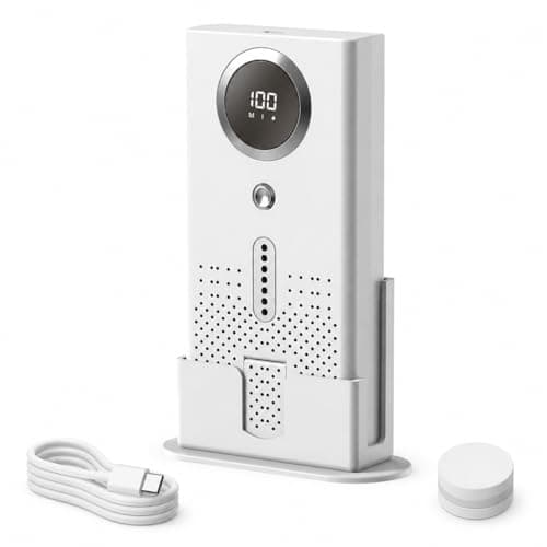 Portable Air Freshener for Small Spaces, USB-C Rechargeable Odor Deodorizer with Fragrance Tablet, Compact Desktop Air Care Device with Stand for Bedroom, Bathroom, Closet, Office, Shoe Cabinet
