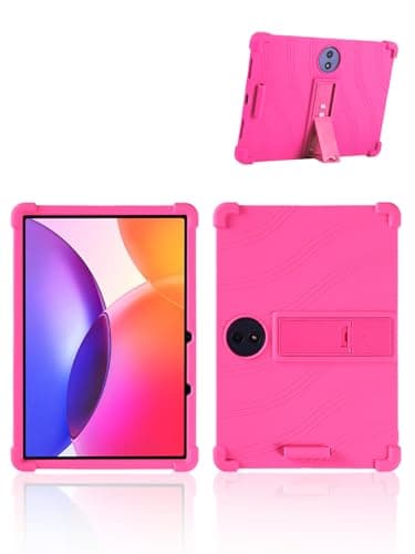 for TCL TAB A1 Plus Android 16 Tablet,12.2" 2.4K Ultra Clear Display Tablet Model Case,UYRUREL Soft Silicone Adjustable Stand Cover Lightweight Kids Friendly,Rosered.