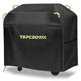 TOPCROWN Grill Cover for Outdoor Grill, Universal Fit 45"-75" BBQ Gas Grill Waterproof Anti-UV Oxford Fabric Windproof Design with Adjustable Straps, Fits Weber/Char-Broil/Nexgrill and More (58")