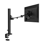Listed TV Mount 17"-32" Aluminum Alloy Single Monitor Stand Adjustable Column Monitor Desk Mount Monitor Stand Mount with Clamp Grommet Kit