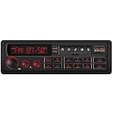 Single Din Retro Car Radio: European Style Stereo for Classic Vehicles - Bluetooth FM AM USB SD AUX USB-C Fast Charge 4-CHN 2 Subwoofer Outputs SWC