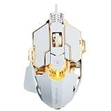 EWEADN G5 Wired Gaming Mouse with Adjustable Tail, 12800 DPI Programmable Computer Mouse with RGB Backlit, 9 Macro Buttons, Rapid Fire Key & Aluminum Base Ergonomic PC Mice for Laptop, PC-White