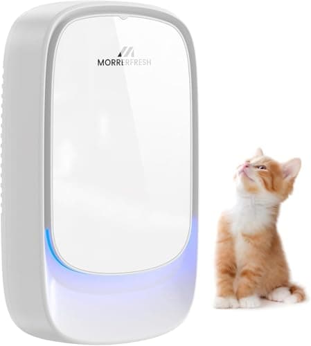 Morrerfresh Air Ionizers, Plug in Negative Ion Air Purifier, Pet Odor Eliminator for Dogs/Cats, Ozone Free Quiet Air Freshener for Small Spaces/Cat Litter Room, Kitchen, Smoke Dust, Mini Air Cleaner
