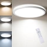Matane Motion Sensor LED Ceiling Light with Remote, 12 Inch Wired Flush Mount Light 3000K 4000K 5000K, 2400LM Dimmable Motion Sensor Light Indoor for Closet Hallway Laundry Stairs White New Version