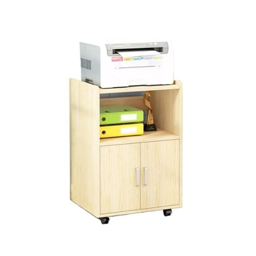 ZDJZMGZ File Cabinets Removable Office Shelf Printer Shelf Filing Cabinet Multi Tier Storage Shelf with Door Desk Side Cabinet File Storage Cabinets(Natural)