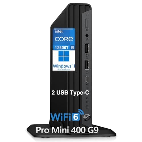 HP Pro Mini 400 G9 Business Mini Desktop Computer, Intel 6-Core i5-12500T, 32GB DDR4 RAM, 1TB PCIe SSD, 2 Type-C, HDMI, 2 DisplayPort, WiFi 6, Bluetooth, Keyboard & Mouse, Windows 11 Pro