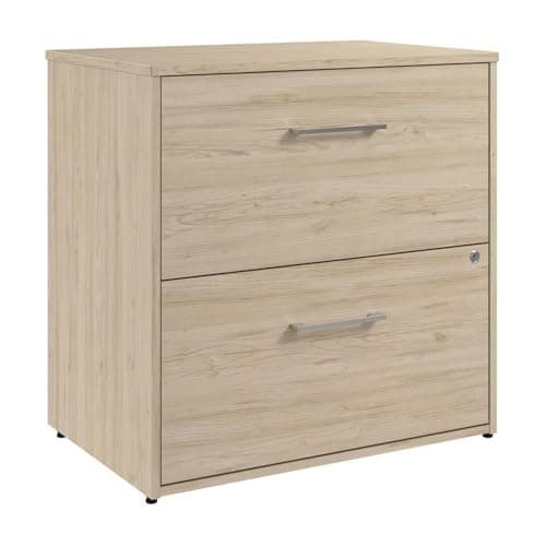 Scranton & Co Wood 2 Drawer Lateral File Cabinet, Natural Elm Finish, Locking Office Filing Cabinet, Spacious Drawers on Ball Bearing Slides, Durable Laminate Top, Freestanding Storage for Home or