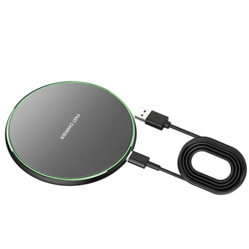 Wireless Charger Compatible with iPhone 17 16 15 14 13 12 11 Pro Max/Mini/Plus/XR/X/8, 15W Max Fast Wireless Charging Pad Mat for Samsung Galaxy S26/S25/S24/S23/S22/S21/S20/S10