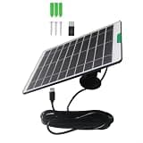 5W Solar Panel Ring, for Eufy & Cameras, 5V USB Charging Module with Cable, Weatherproof Polycrystalline Security Doorbell(Black)