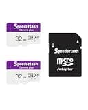Micro SDXC Memory Card 32GB 2Pack, Speederlash Camera Plus TF Card with Adapter, 90MB/s Read Speed, 4K UHD&5K Video Support, U1 A1 Rated, for Security Camera, Smartphone, Drone, Tablet, PC