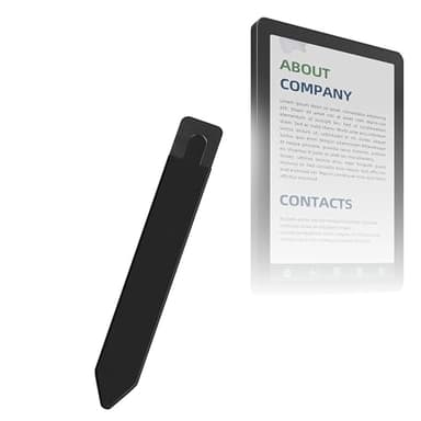 BoxWave Stylus Pouch Compatible with Bigme B6 (6 in) - Stylus PortaPouch, Pen Stylii Holder Carrier Portable Self-Adhesive - Jet Black