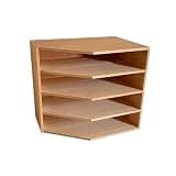 CFGH6FDF Office Retro Documents Storage Rack Home Dormitory Four Tiers Wooden Bookshelf Freestanding Book Shelf