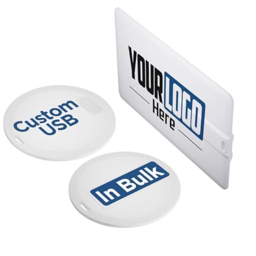 Custom Card USB Flash Drive Bulk - Personalised Mini Memory Stick with Printed Logo/Text/Image, Waterproof & Shockproof for Business Gift & Promotional Use