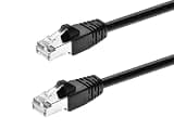 Olialia Cat 6A RJ-45 Ethernet Network Patch Cable - 10ft, Stranded, 550MHz, 26AWG, Pure Bare Copper, Flexboot Shielded Category 6A Ethernet Cable, Black