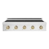 ZLINE Autograph 36 in. Paramount Induction Rangetop w/ 5 Elements in Satin Steel and Bronze Accents